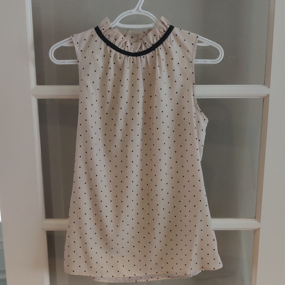 Ann Taylor Polka Dot Sleeveless Blouse - Picture 1 of 3